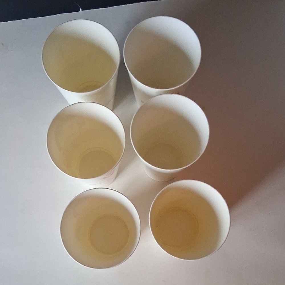 Vintage WHA Illustrated White and Orange Cups Set - Picture 3 of 16